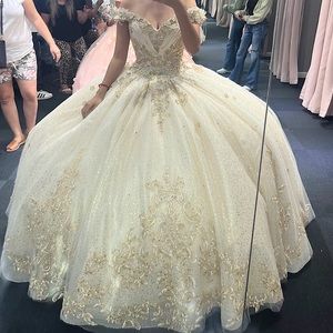 Quincenera Fall Gold 2022 Dress Morilee 34054